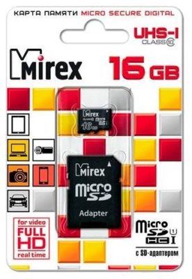 Mirex microSDHC Class 10 UHS-I U1 + SD adapter